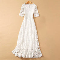 White Women's Long Dress - Lillie 