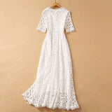 White Women's Long Dress - Lillie 