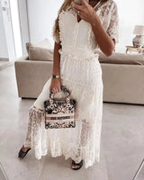 White summer beauty style Dress - Women Long Dress - Lillie 