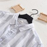 Pockets Street Casual Shirts Fashion Simplicity Handsome Office Lady Striped Loose Men's Clothing Button Spring Summer Sven Thin - Lillie 
