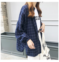 Women Shirt / Vintage Plaid Over sized Shirt - Lillie