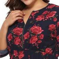 Floral Long Sleeve Dress / Plus size women dresses - Lillie