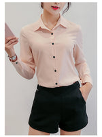 Office/Business wear for women/ Casual Chiffon Long Sleeve Elegant Women Blouse - Lillie