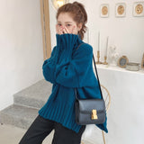 Turtleneck Sweater for Women / Pullover High Elasticity Knitted Ribbed female Jumper - Lillie