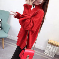 Turtleneck Sweater for Women / Pullover High Elasticity Knitted Ribbed female Jumper - Lillie
