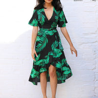 Ruffled Midi Dress / Summer Beach Holiday Party Dress for Women - Lillie