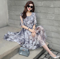 Women Plus Size Summer Long Dresses / Flower print maxi dress for women - Lillie