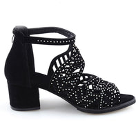 Faux Leather Rhinestones Sandals Shoes for women - Lillie