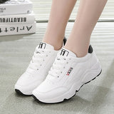 Casual Sneakers for Women/ White Trainers Platform Shoes - Lillie