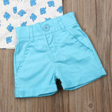 Toddler Boy Hot Summer Baby Boys Cartoon Print T shirt+Shorts Outfits Set 1-5 Years - Lillie