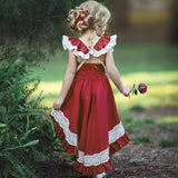 Lace Patchwork Children's Fashion Wedding Party Tutu Girl Clothing/ Girls Dresses / Baby Girl's Irregular Fishtail Dress - Lillie