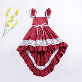 Lace Patchwork Children's Fashion Wedding Party Tutu Girl Clothing/ Girls Dresses / Baby Girl's Irregular Fishtail Dress - Lillie