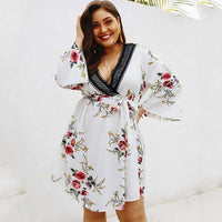 Summer style Floral Print Dress for women/ Plus size print short dress for women - Lillie