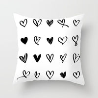 Striped Decorative Cushion covers / Black and White Geometric Decorative Pillowcases - Lillie