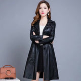 Women's Long Leather Jacket - Lillie