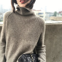 Women's Winter Sweaters / Pullover Turtleneck Solid Minimalist Elegant Office Lady Loose Tops - Lillie