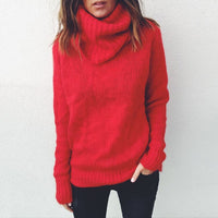 Women Knitted Turtleneck Sweater / Casual Soft polo-neck Jumper / Elasticity Pullovers for women - Lillie