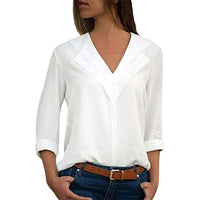 Double V-neck Long Sleeve Blouse/Shirt for Women - Lillie