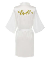 Wedding Bridal Robes/Champagne bathrobe bride satin-silk robe - Lillie