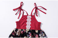 Toddler Girls Dress / Vintage Floral Print Backless Dress  for little girl - Lillie