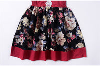 Toddler Girls Dress / Vintage Floral Print Backless Dress  for little girl - Lillie