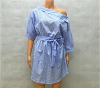 Blue Stripe Shirt Dress for Women - Lillie