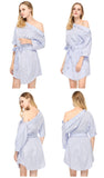 Blue Stripe Shirt Dress for Women - Lillie