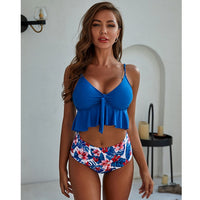 Sexy High Waist Ruffle Vintage Bikini Swimwear for Women - Lillie