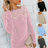 Women Floral Lace Pullover Sweater - Lillie