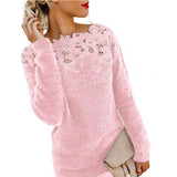Women Floral Lace Pullover Sweater - Lillie