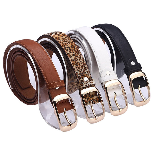 Leather Belts For Women /  Women's Metal Buckle Belt - Lillie