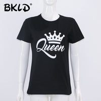 Summer Fashion King Queen Crown Letters Print T-Shirt/ Couple T-Shirts - Lillie
