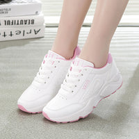 Casual Sneakers for Women/ White Trainers Platform Shoes - Lillie